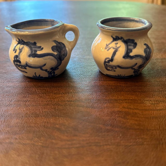1970s. Hadley Pottery Mini Sugar & Creamer- 2 Pieces For Sale - Image 10 of 10