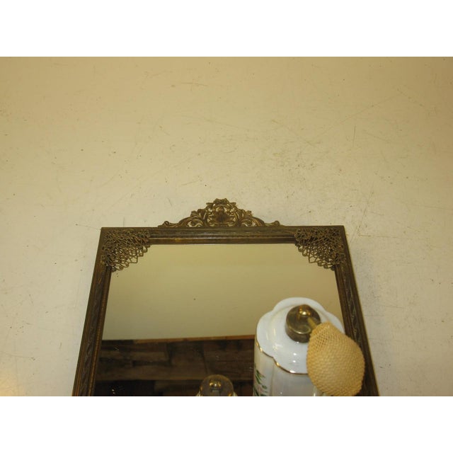 Neoclassical French Dresser Tray Antique Bronze Mirrored Openwork Handles For Sale - Image 10 of 12