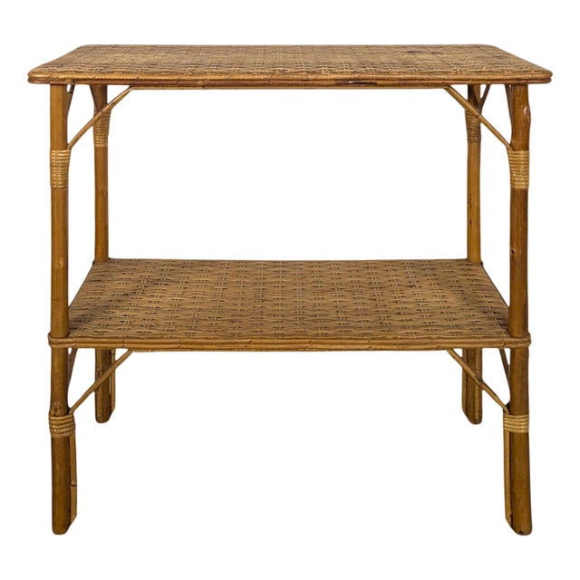 Vintage Console in Bamboo For Sale