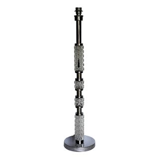 Vintage Chrome and Glass Floor Lamp attributed to Richard Essig, 1970s For Sale