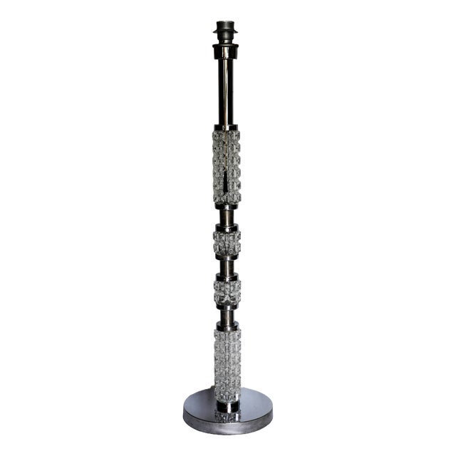 Vintage Chrome and Glass Floor Lamp attributed to Richard Essig, 1970s For Sale