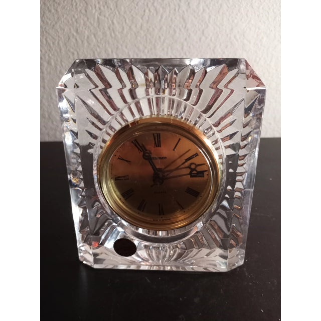 Transparent 1980s Cristal D Arques France Mantle Quartz Clock For Sale - Image 8 of 8