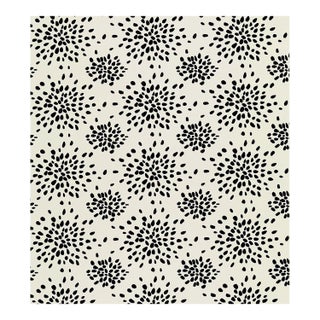 Sample - Hinson for The House of Scalamandré Fireworks Wallcovering, Black on Off-White For Sale