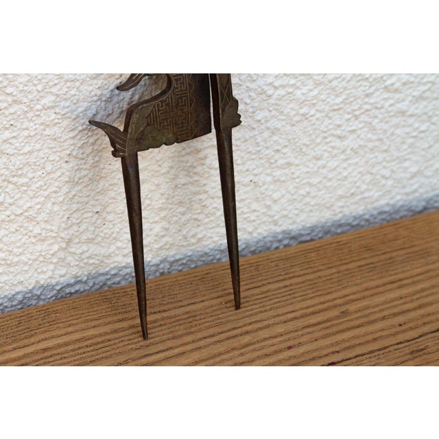Antique Verdigris Metal Cutter For Sale - Image 4 of 6