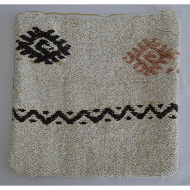 Contemporary Primitive Pattern Turkish Kilim Rug Pillow Cover For Sale - Image 3 of 5