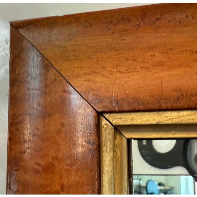 19th Century English Rectangular Mirror With Maple and Giltwood Frame (H 17 X W 13 3/8) For Sale - Image 5 of 8