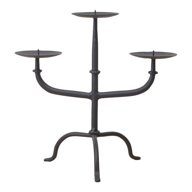 1950s French Iron Candelabra For Sale