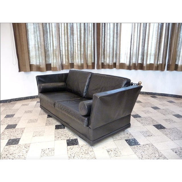 Metal Classical Leather Knole-Type Two-Seater Sofa, Germany, 1960s For Sale - Image 7 of 18