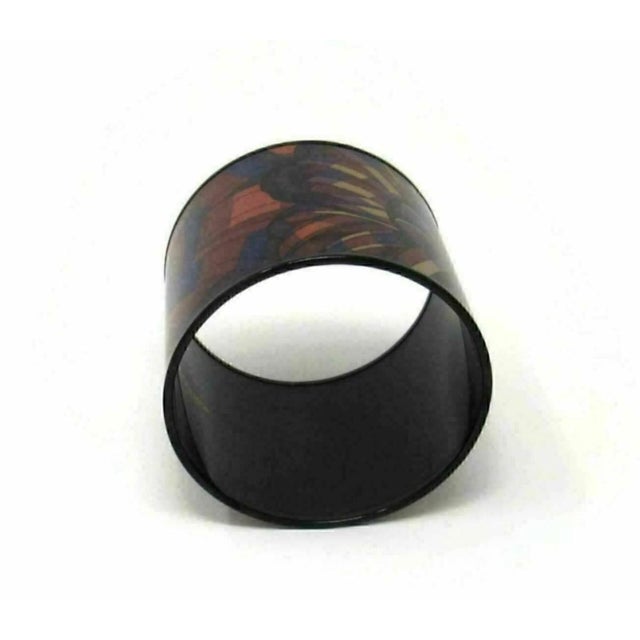 Mid 20th Century Mid 20th Century Hermes Rubans de Cheval Abstract Mosaic PVD Wide Enamel Bangle Bracelet For Sale - Image 5 of 8