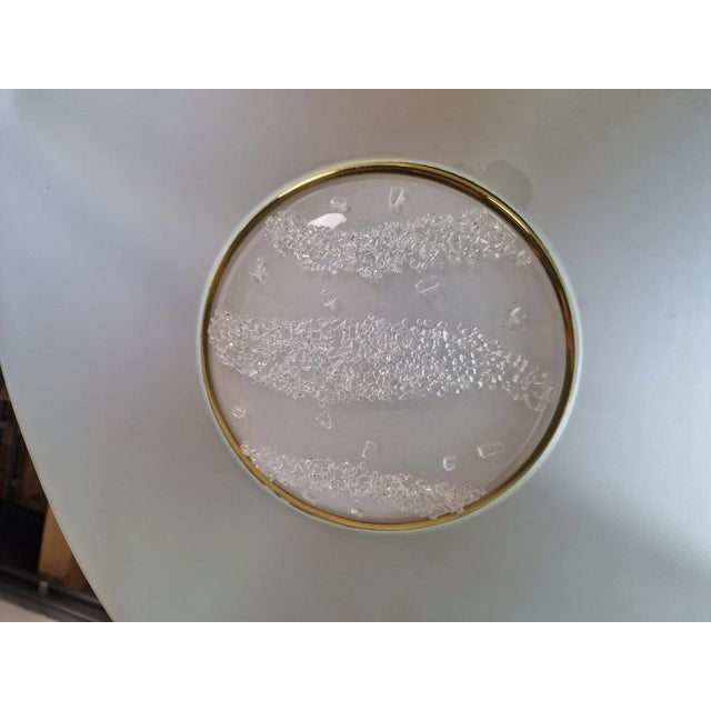 1970s Vibea Quadra Ceiling Lamp in Ice Glass and Brass, 1970s For Sale - Image 5 of 18