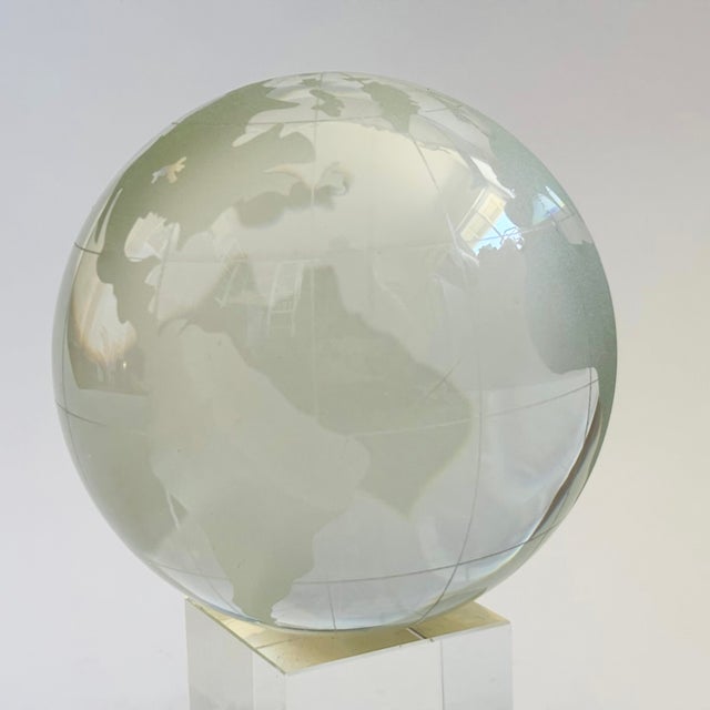 Vintage Crystal Globe on Stand For Sale - Image 4 of 12