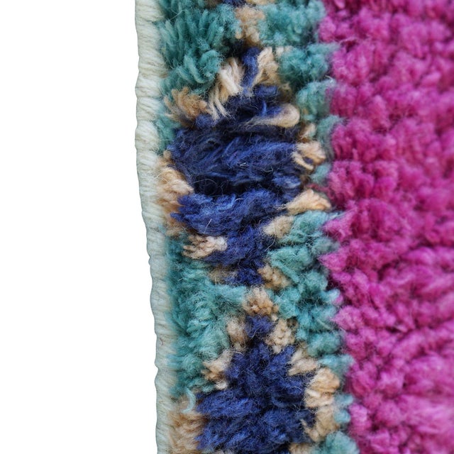 Contemporary Hand-Knotted Zuid Runner in Deep Fuchsia & Teal - 2.6 X 10 For Sale - Image 3 of 5
