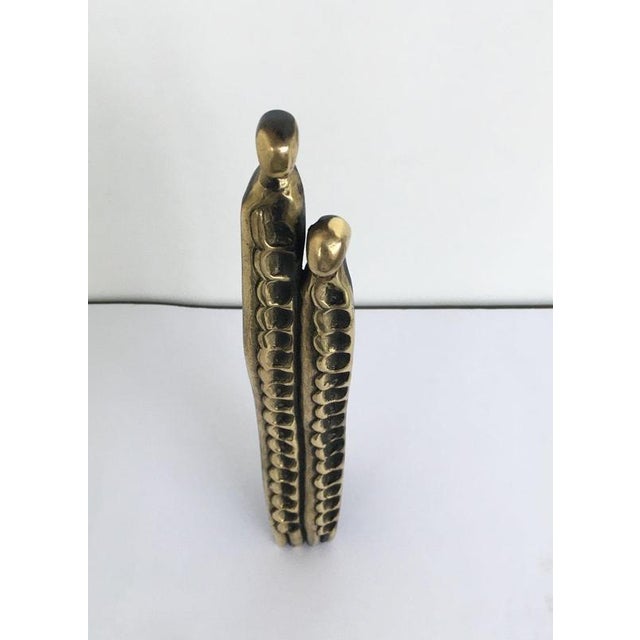 Gold Vintage Italian Bronze Abstract Sculpture by Annie Lambert, 1985 For Sale - Image 8 of 18