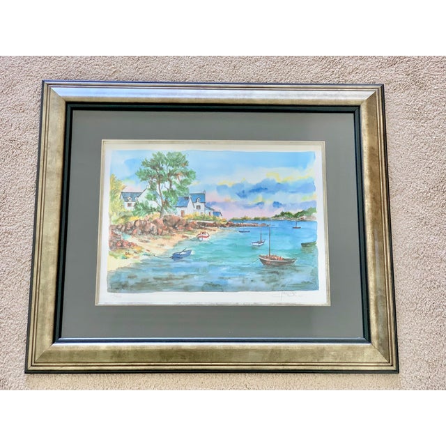 Framed Signed and Numbered Seriolithograph Titled “Bretagne-L’ile Aux Moines” by Daniele Cambier For Sale - Image 10 of 10