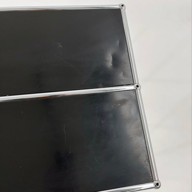 Metal Black Low Console Table by F. Haller & P. Schärer for USM Haller, 1980s For Sale - Image 7 of 10