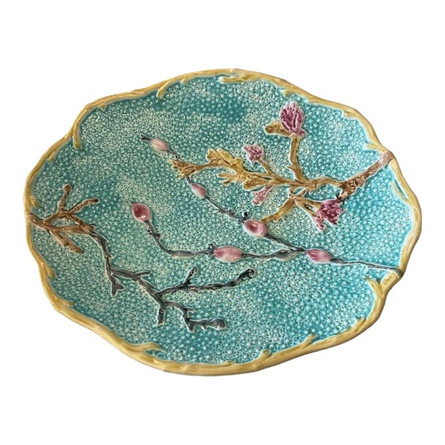 Late 19th Century Turquoise Wedgwood Majolica Coral Platter For Sale