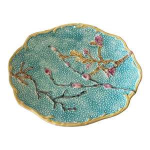 Late 19th Century Turquoise Wedgwood Majolica Coral Platter