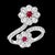 0.30 Ct Fine Natural Ruby & 2 Ct Finest Diamond 18 Kt White Gold Flower Ring For Sale - Image 17 of 18
