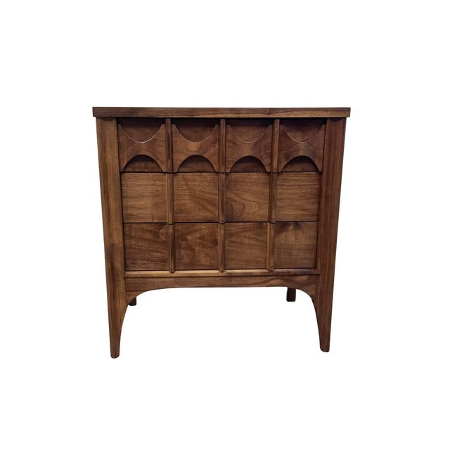 Mid Century Solid Walnut Nightstands - Set of 2 For Sale - Image 4 of 4