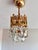 Vintage Small Brass & Emerald Green Crystal Crown Flush Mount – 1 Light For Sale - Image 18 of 18