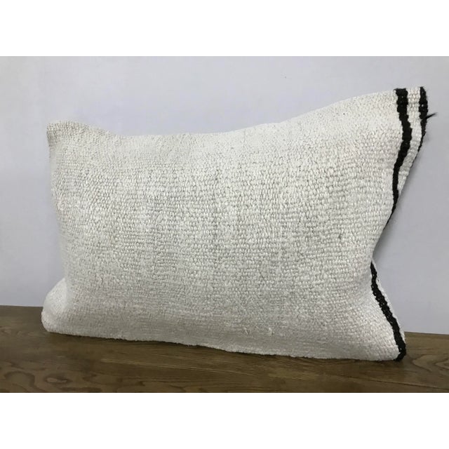 Turkish Natural Handmade Hemp Kilim Pillow For Sale - Image 4 of 6