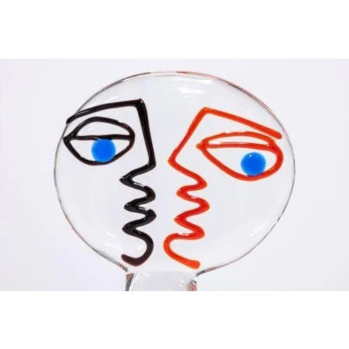 Ermanno Nason Ermanno Nason Italian Murano Cubist Modern Face Glass Sculpture Signed 1970's For Sale - Image 4 of 6