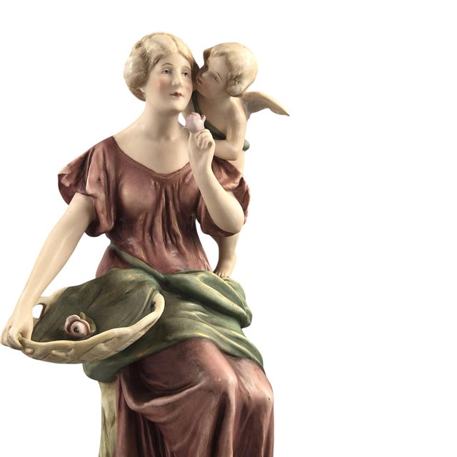 Bohemia Art Nouveau Ceramic Figures by H. Schubert for Royal Dux, 1890s, Set of 2 For Sale - Image 10 of 13