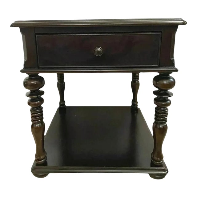 1950s Vintage Universal Furniture Side Table Top Drawer Bottom Shelf Two Tier For Sale