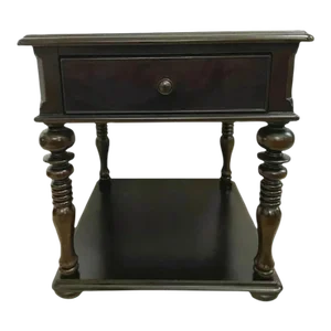 1950s Vintage Universal Furniture Side Table Top Drawer Bottom Shelf Two Tier