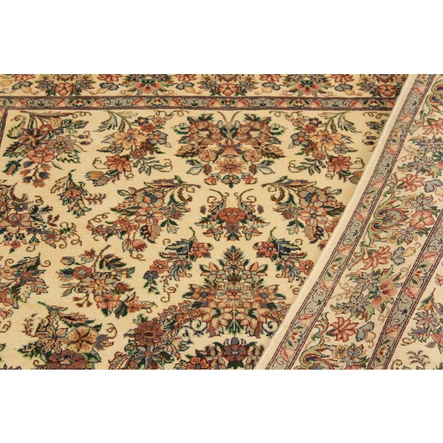 Textile Shabby Chic Medallion 1990's Pak-Persian Beige/Pink Wool Rug - 4'1'' X 6'2'' For Sale - Image 7 of 9