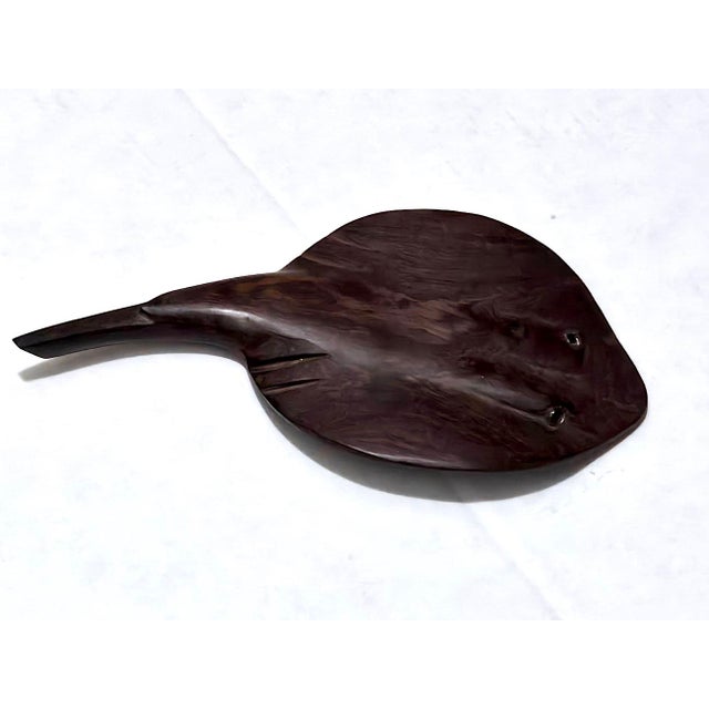Wood Vintage Hand Carved Ironwood Manta Ray/Stingray Figurine For Sale - Image 7 of 11
