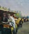 Urban Antique Oil Painting: Paris Book Market, Ukrainian Artist 110-95 For Sale