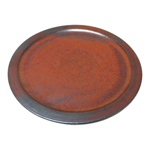 Vintage Studio Pottery Charger in Metallic Gray and Red Glaze by Deanna Nichols
