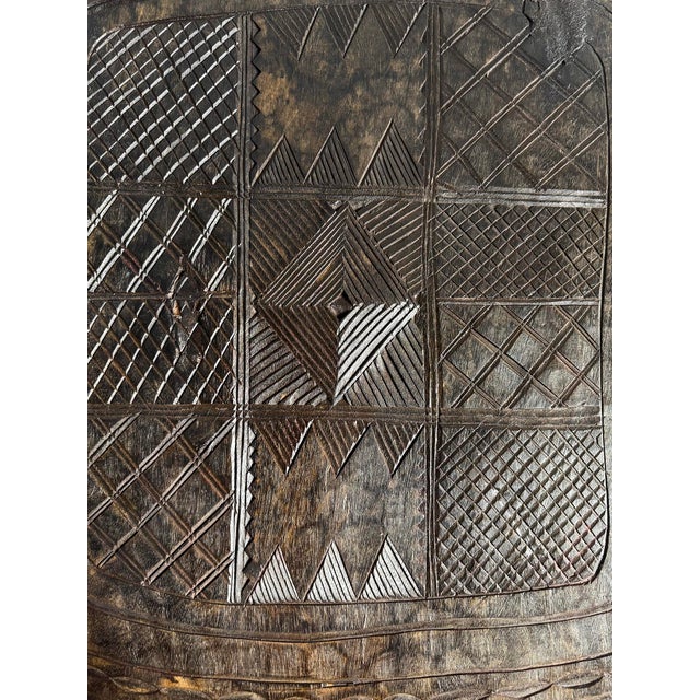 Mid 20th Century Vintage Large Nupe Wood Stool Table For Sale - Image 5 of 7