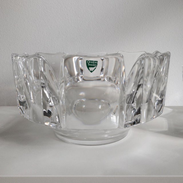 Swedish Corona Crystal Bowls by Lars Hellsten for Orrefors, 1970s, Set of 3 For Sale - Image 13 of 16