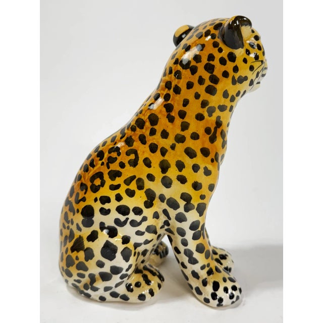 Mid 20th Century Vintage Italian Ceramic Leopard Figure For Sale - Image 5 of 10