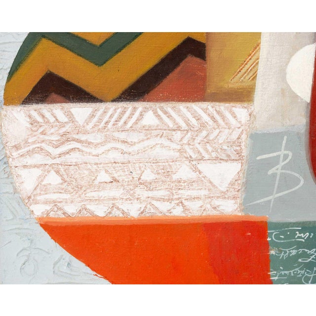 1970s Max Papart "Hopi Bird No. 3" Oil on Canvas, 1977 For Sale - Image 5 of 10