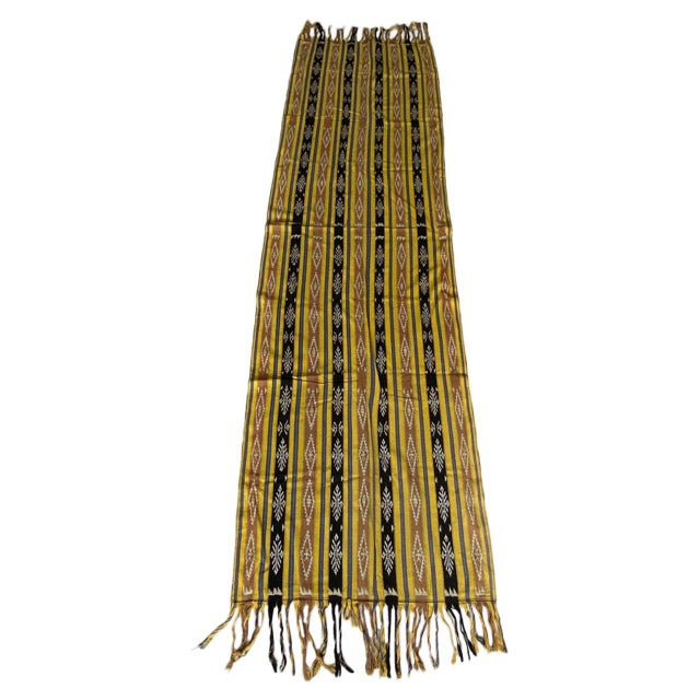 Antique Ikat Backed in Suede For Sale - Image 15 of 18