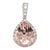 Peach Morganite Pendant With Diamond Accents: Solid 14k Gold, Pear Shape 11x9mm For Sale