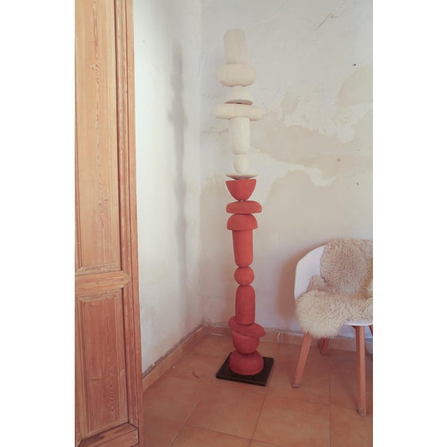 Modular Totem in White and Orange by Studio Wild Orange, Set of 17 For Sale - Image 4 of 4