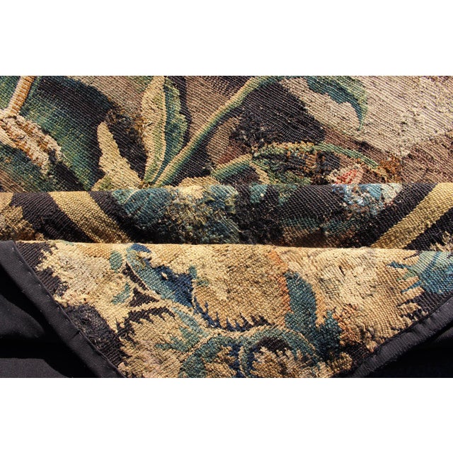 Antique 17th Century Scenic Tapestry Surrounded by Floral Border For Sale - Image 16 of 16