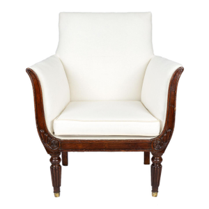 Early 19th Century Regency Faux Rosewood Lyre Form Armchair