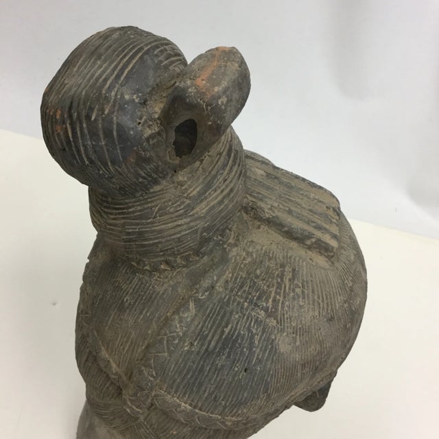 Gray Vintage Clay Chinese Art Warrior Bust Head Art For Sale - Image 8 of 11