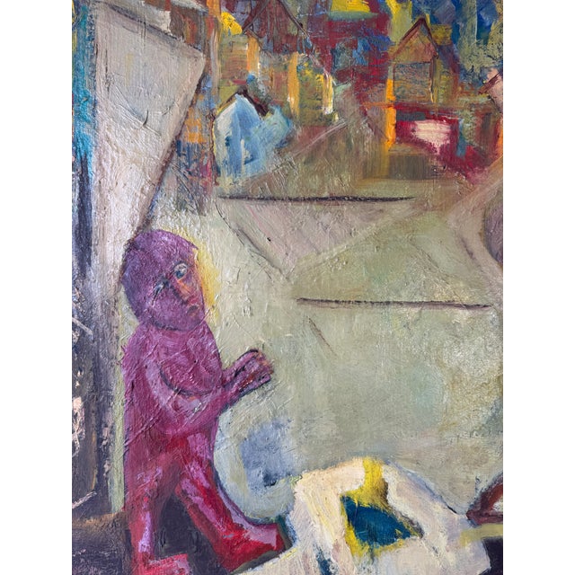 1970’s Vintage Impressionist Abstract Oil on Canvas Painting – Unsigned For Sale - Image 10 of 12