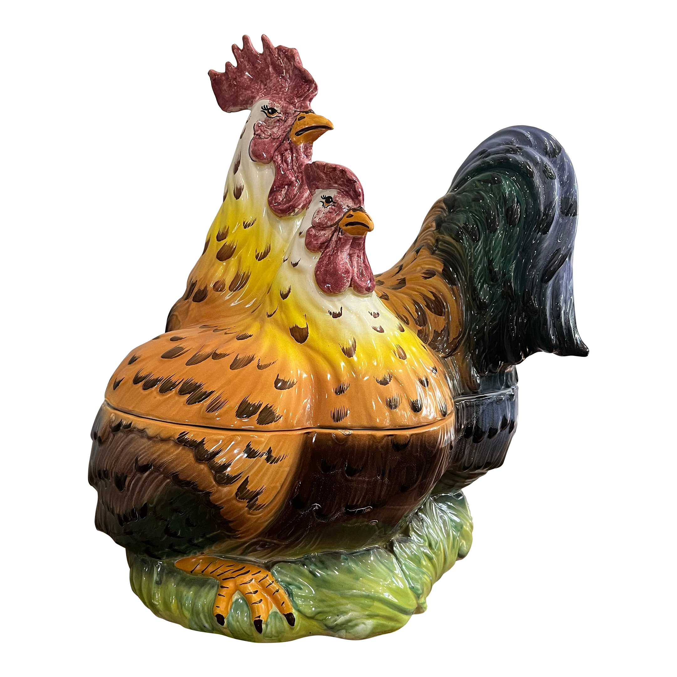 Large 1990s Italian Intrada Rooster & Hen Soup Tureen | Chairish
