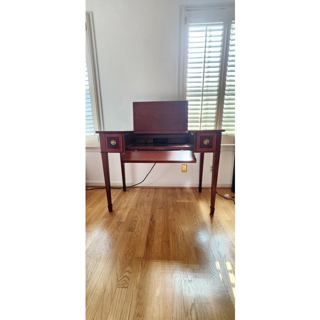 Brown Beautiful Hekman Mahoghany Desk For Sale - Image 8 of 9