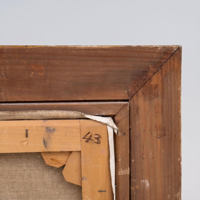 R. Aubry, Bouquet of Delphiniums and Campanulas, 1947, Oil on Canvas, Framed For Sale - Image 16 of 18