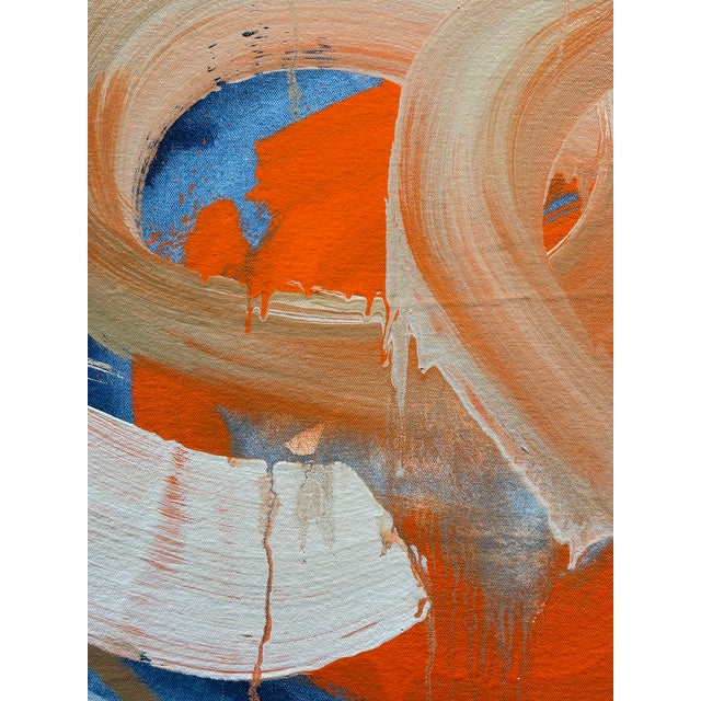 Abstract Square Abstract Oil Painting on Canvas by Pamela Staker For Sale - Image 3 of 3