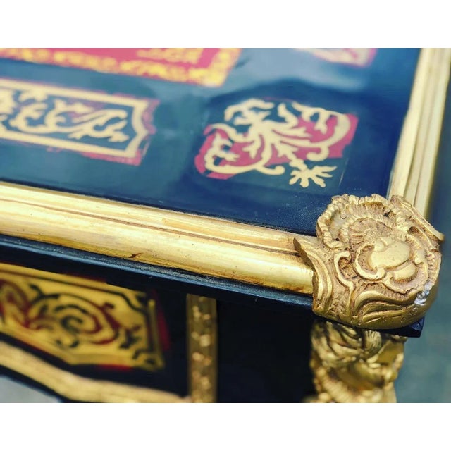 French Empire Boulle Desk with Brass Decoration For Sale - Image 4 of 14