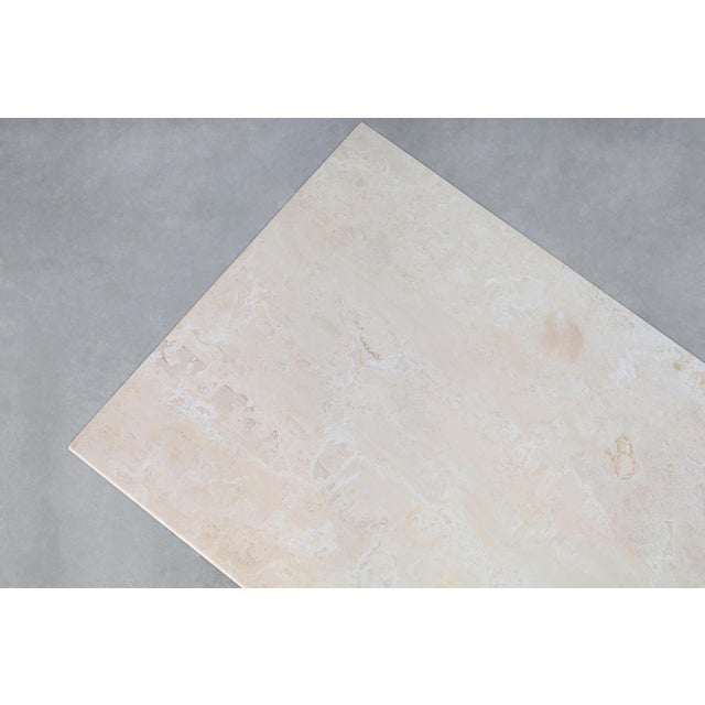 1980s Italian Modernist Travertine Dining Table For Sale - Image 11 of 12